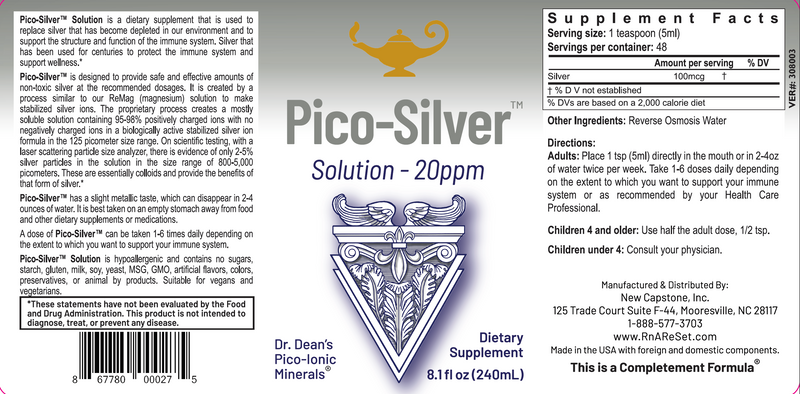 Pico Silver Solution - Dr. Dean's Pico Mineral Silver Solution